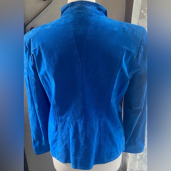 Queen Collection Royal Blue Suede Jacket! 100% Leather/Suede Jacket - Picture 5 of 9